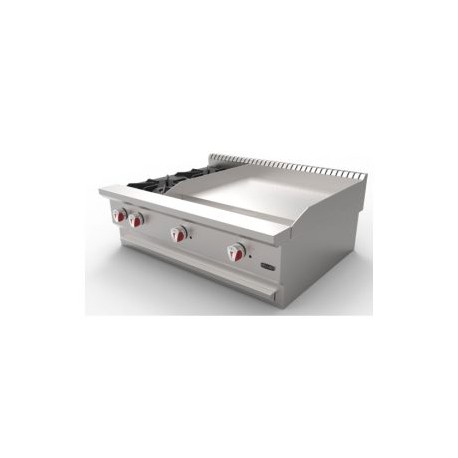 Parrilla de 2 quemadores y plancha CG-20PD